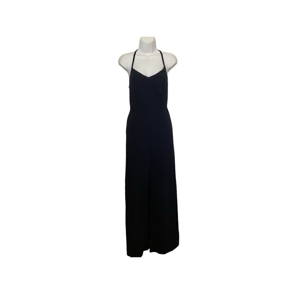 NWT Mi Ami Adjustable Straps Navy Crosses in Back w/Sheer Lace Jumpsuit  L​